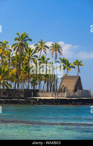 Pu'Uhonua O Honaunau National Historic Park, vicino a Captain Cook, Big Island, Hawaii, STATI UNITI D'AMERICA Foto Stock