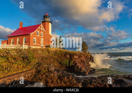 Historic Eagle Harbor Lighthouse n la Penisola Superiore del Michigan, Stati Uniti d'America Foto Stock