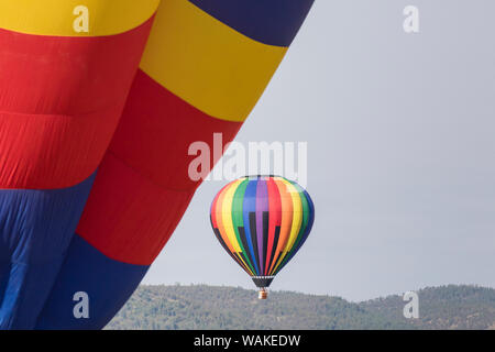 Mongolfiera portando il colore al cielo. Foto Stock