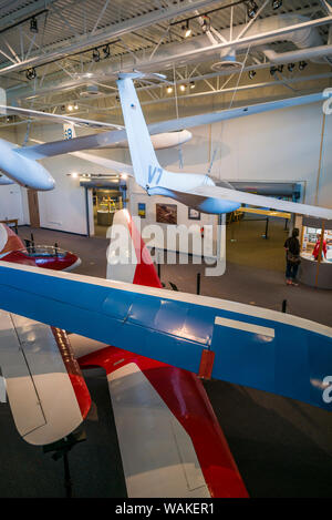 Stati Uniti d'America, New York, Elmira. Nazionale Museo Soaring interno con alianti storico (solo uso editoriale) Foto Stock