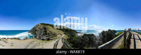 Scenic vista panoramica di Cape Byron, Byron Bay, Nuovo Galles del Sud, NSW, Australia Foto Stock