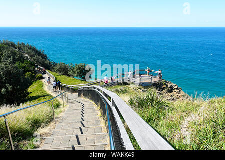 Scalinata che conduce ad un belvedere e piattaforma viewving a Cape Byron, Nuovo Galles del Sud, NSW, Australia Foto Stock