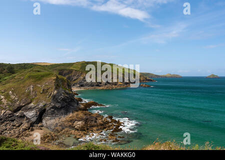 Lundy Bay, North Cornwall, Regno Unito su una soleggiata giornata estiva Foto Stock