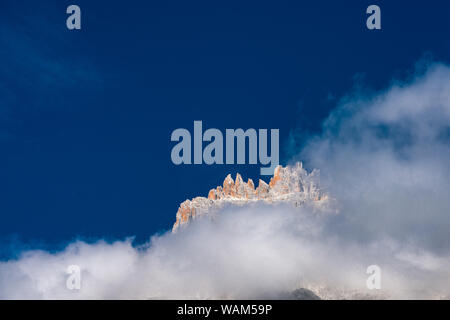 Vista panoramica sulle Dolomiti, Dreischusterspitze. Foto Stock