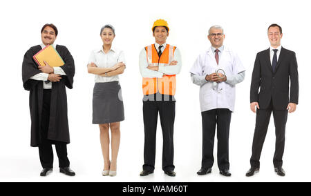 Gruppo di professionisti con diverse professioni Foto Stock