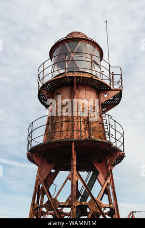 Torre faro a nord di Carr Lightship City Quay Victoria Dock Dundee Tayside Scozia Scotland Foto Stock