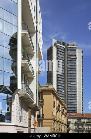 Vista di Les Moneghetti distretto. Principato di Monaco Foto Stock