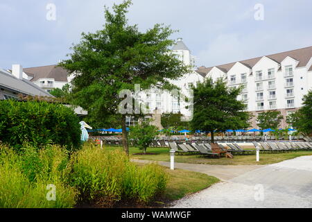 CAMBRIDGE, MD -15 agosto 2019- Vista dell'Hyatt Regency Chesapeake Bay Golf Resort, Spa e Marina, un hotel distintivo sul fiume Choptank in Cambridge, Foto Stock