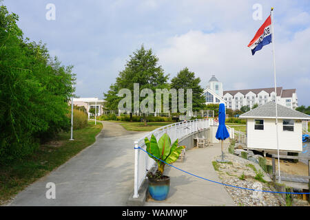 CAMBRIDGE, MD -15 agosto 2019- Vista dell'Hyatt Regency Chesapeake Bay Golf Resort, Spa e Marina, un hotel distintivo sul fiume Choptank in Cambridge, Foto Stock