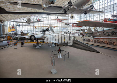 Lockheed M-21 Blackbird, la più veloce del mondo aereo Boeing, il Museo del Volo, Tukwila, Washington, Stati Uniti d'America Foto Stock