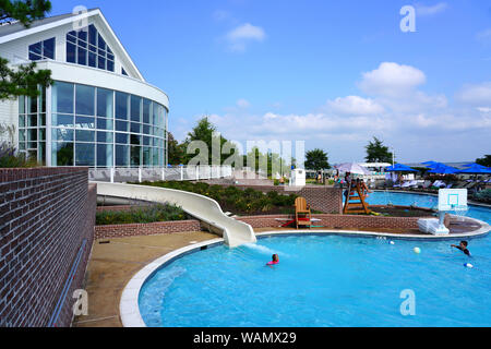 CAMBRIDGE, MD -15 agosto 2019- Vista dell'Hyatt Regency Chesapeake Bay Golf Resort, Spa e Marina, un hotel distintivo sul fiume Choptank in Cambridge, Foto Stock