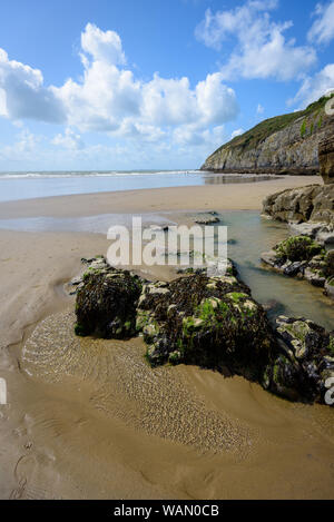 Pendine Sands a 7 miglio di lunghezza di spiaggia sulle rive della baia di Carmarthen Wales UK Europa Foto Stock