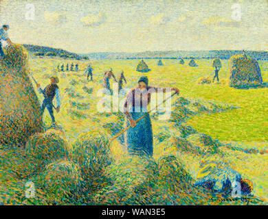 Camille Pissarro, la Récolte des Foins, Éragny (Haymaking Éragny), pittura, 1887 Foto Stock