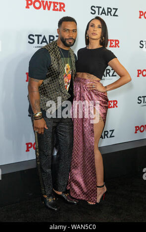 New York, Stati Uniti. 20 agosto 2019. Omari Hardwick e Jennifer Pfautch assiste STARZ Power Stagione 6 premiere a Madison Square Garden (foto di Lev Radin/Pacific Stampa) Credito: Pacific Press Agency/Alamy Live News Foto Stock