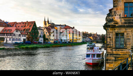 Bella città di Bamberga, punti di riferimento della Germania ,Bavaria Foto Stock