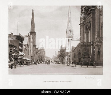 Nord Broad Street, Philadelphia, Pennsylvania, USA, nel tardo XIX secolo. Dal libro Gli Stati Uniti d'America - un centinaio di illustrazioni Albertype da recenti negativi dei più noti quinte del nostro paese, pubblicato 1893. Foto Stock