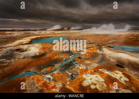 Activiy geotermica a Hverir. Foto Stock