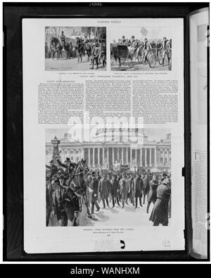 Coxey dell'esercito di avvicinamento a Washington, 30 Aprile / / Hencke ; Davis. Coxey generale scortato dal Capitol / da schizzi di T. Dart Foto Stock