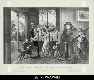 Currier e Ives - Le quattro stagioni della vita - Medioevo Foto Stock