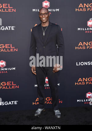 WESTWOOD, CA - 20 agosto: Lance Reddick assiste la premiere del Lionsgate 'Angelo Caduto' al Regency Village Theatre il 20 agosto 2019 a Westwood, California. Foto Stock