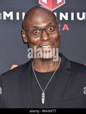 WESTWOOD, CA - 20 agosto: Lance Reddick assiste la premiere del Lionsgate 'Angelo Caduto' al Regency Village Theatre il 20 agosto 2019 a Westwood, California. Foto Stock