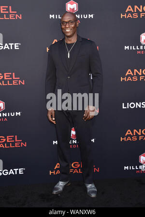 WESTWOOD, CA - 20 agosto: Lance Reddick assiste la premiere del Lionsgate 'Angelo Caduto' al Regency Village Theatre il 20 agosto 2019 a Westwood, California. Foto Stock