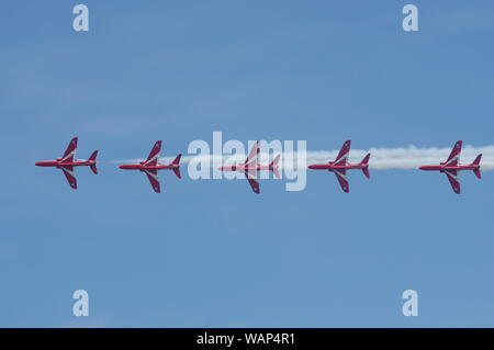 Royal Air Force britannica, frecce rosse Aerobatic Team Formazione, Chicago aria e acqua mostrano, 2019 Foto Stock