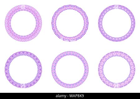 Geometrico astratto mosaico triangolo cerchio set di confine - circolare di elementi del vettore Illustrazione Vettoriale