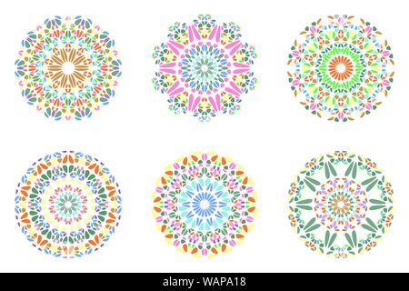 Colorato logo mandala set - abstract ornamentali round vettore geometrico elementi grafici da ghiaia Illustrazione Vettoriale