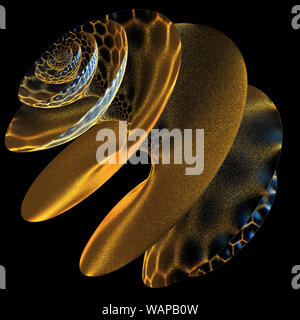 Oro, creazione digitale, fractal, 3D ARTE Foto Stock