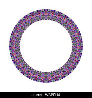 Abstract isolato mosaico ghirlanda rotonda - colorata vettore circolare elemento di design da forme geometriche Illustrazione Vettoriale
