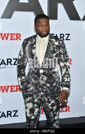 50 Cent presso Starz Madison Square Garden 'Power' Stagione 6 Red Carpet Premiere, Concerto e partito il 20 agosto 2019 nella città di New York. Foto Stock