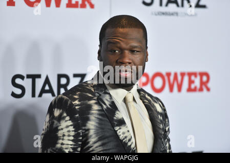 50 Cent presso Starz Madison Square Garden 'Power' Stagione 6 Red Carpet Premiere, Concerto e partito il 20 agosto 2019 nella città di New York. Foto Stock