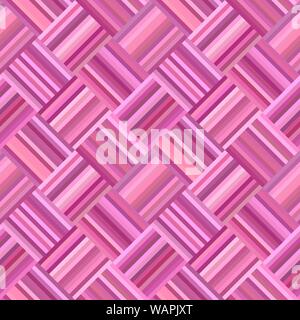Rosa senza giunture a strisce diagonali square mosaico sullo sfondo - vettore illustrazione di parete Illustrazione Vettoriale