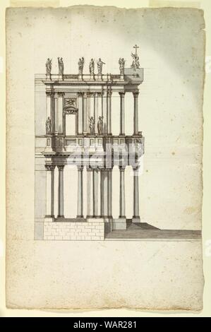 Disegno, copia del Design di concorrenza dal Vanvitelli per la facciata della chiesa di San Giovanni in Laterano, 1763, dopo un disegno del 1732 Foto Stock