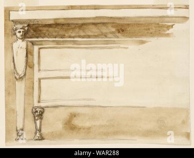 Disegno, Tavolo console e cassettiera, ca. 1795 Foto Stock