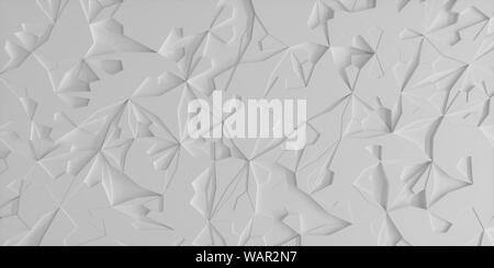 Background ampia illustrazione con bassa poli blocco di ghiaccio di geometria, bianco puro. Foto Stock