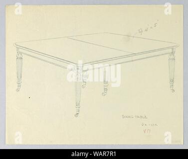 Il disegno per una a sei zampe rettangolare regolabile Tavolo Da Pranzo, 1900-05 Foto Stock