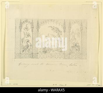 Il disegno per la parete nord, giallo Drawing Room, Royal Pavilion, Brighton, 1817-18 Foto Stock