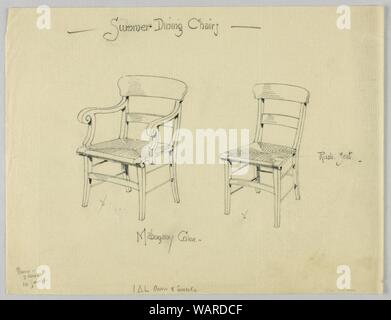 Disegno, progetta per l'estate sedie da pranzo, 1900-05 Foto Stock