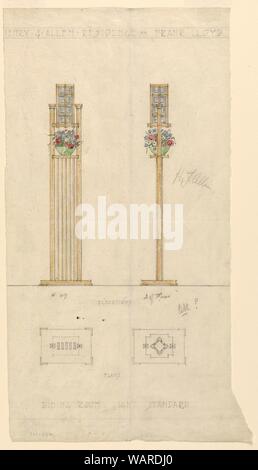 Disegno, la sala da pranzo la luce Standard, Henry J. Allen Residence, Wichita, Kansas, 1917 Foto Stock