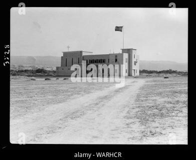 Giù per la Valle del Giordano dal mare di Galilea al Mar Morto. Nuovo etiope Monastero di Giordania Foto Stock