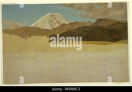 Disegno, il Monte Chimborazo e Guaranda, Ecuador, maggio o giugno 1857 Foto Stock