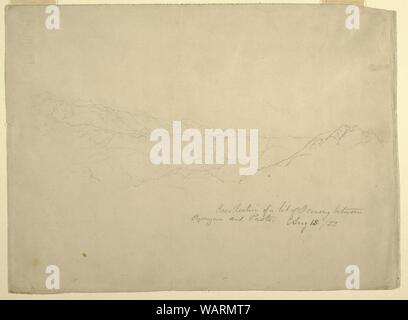 Disegno paesaggio montano tra Popayan e Pasto, Colombia, 13 agosto 1853 Foto Stock