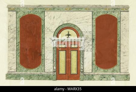 Disegno, Porta Rossa, Parete marezzato, 1815-22 Foto Stock