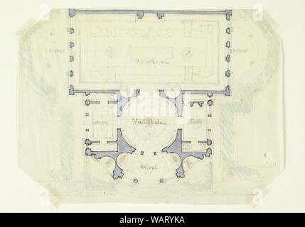 Disegno, schizzo per il piano proposto Morgan Library Museum, ca. 1900 Foto Stock