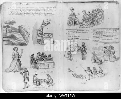 Disegni di gilda annuale di giorni di Norwich, 1705 Foto Stock