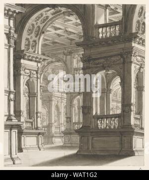 Disegno, scenografia, interno del portico rinascimentale, all'inizio del XIX secolo Foto Stock