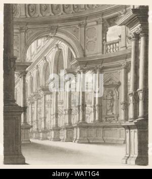 Disegno, scenografia, interno del portico rinascimentale, all'inizio del XIX secolo Foto Stock