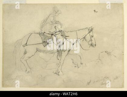 Disegno dello studio per "Percorso briglia, White Mountains", 24 agosto 1868 Foto Stock